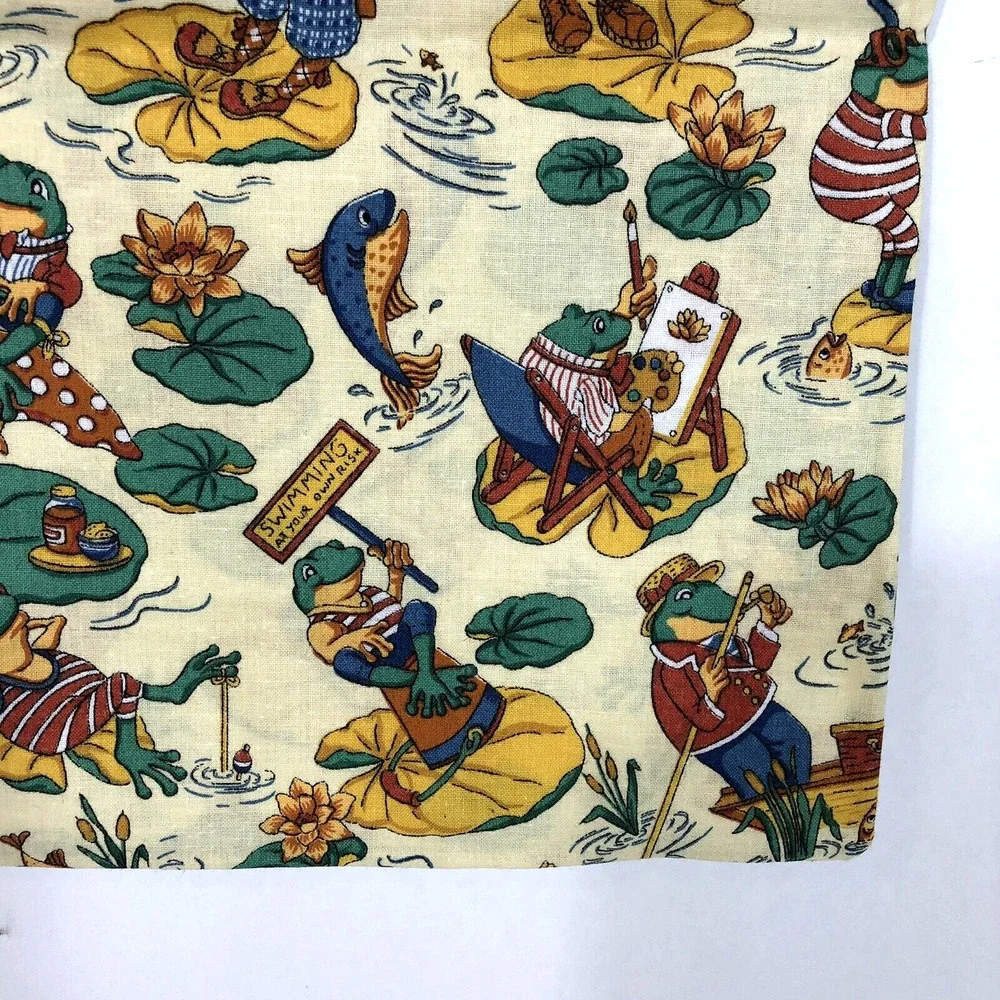 Pillowcase Frog Sports Swim Mushroom Fish Handmade Standard Size Yellow Green